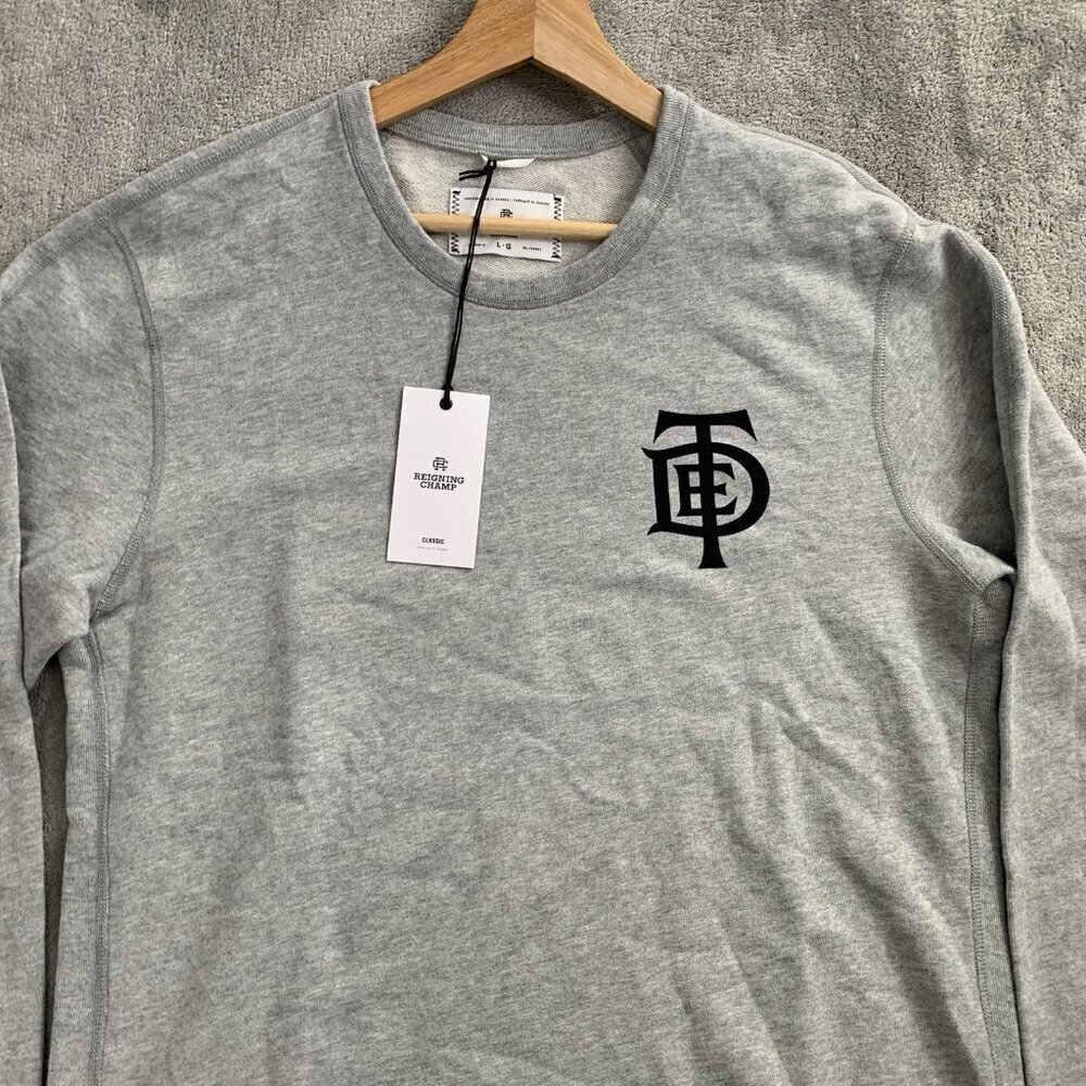 Reigning Champ x Top Dawg Ent Sweatshirt Mens Large Gray Pullover Sweater Cotton - Picture 4 of 12